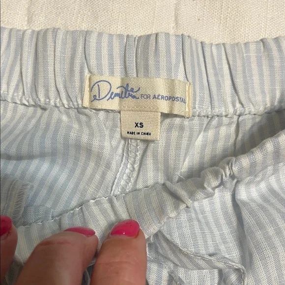 Cozy Striped Pajama Pants in Soft blue & white - Picture 4 of 5